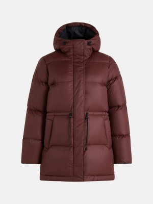 Peak Performance Hood Parka Women's Down Jacket Burgundy | OOM68-286