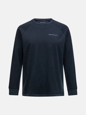 Peak Performance Light Crew Men's Sweatshirt Black | PGJ57-168