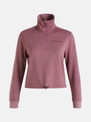 Peak Performance Light T-Neck Women's Top Pink | LTF65-830