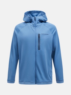 Peak Performance Light Zip Hood Men's Jacket Blue | SIF95-723