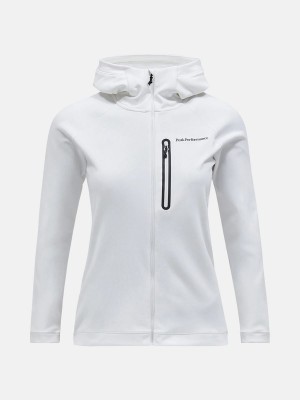 Peak Performance Light Zip Hood Women's Jacket White | HRM97-797