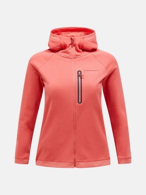 Peak Performance Light Zip Hood Women's Jacket Pink | WNE96-007