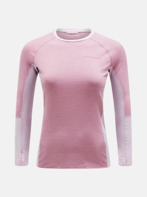 Peak Performance Magic Crew Women's Top Pink / Pink | MYQ38-379