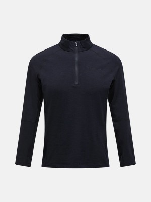 Peak Performance Magic Half Zip Men's Top Black / Black | QSF09-012