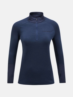 Peak Performance Magic Half Zip Women's Top Navy / Navy | IPB73-805