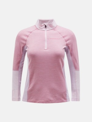 Peak Performance Magic Half Zip Women's Top Pink / Pink | QJX83-147