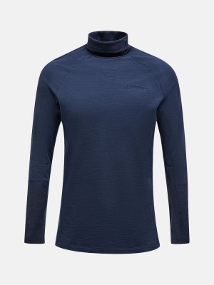 Peak Performance Magic Rollneck Men's Top Navy / Navy | TEW33-594