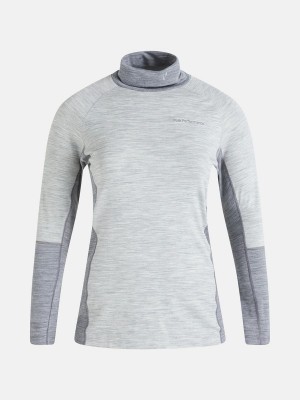 Peak Performance Magic Rollneck Women's Top Grey / Grey | NAT66-694