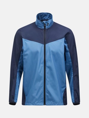 Peak Performance Meadow Men's Wind Jacket Blue / Navy | CFD77-658