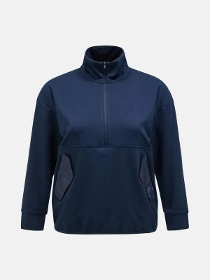 Peak Performance Midlayer Half Zip Women's Jacket Navy | XZH89-032