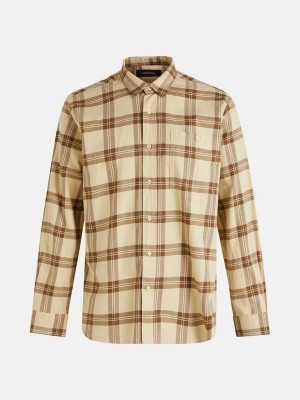 Peak Performance Moment Flanell Men's Shirt Beige | QZY90-355