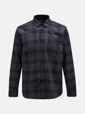 Peak Performance Moment Flanell Men's Shirt Grey | KMR86-574