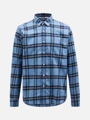 Peak Performance Moment Flanell Men's Shirt Blue / White | CUL13-587