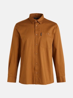 Peak Performance Moment Skiers Men's Shirt Brown | UQB84-353