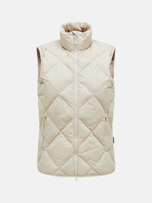 Peak Performance Mount Women's Down Vest Beige | PCM24-589