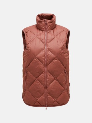 Peak Performance Mount Women's Down Vest Burgundy | DNU44-403