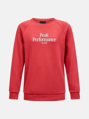 Peak Performance Original Crew Kids' Sweatshirt Red | VMA22-233