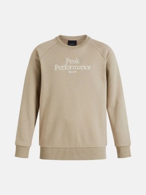 Peak Performance Original Crew Kids' Sweatshirt Beige | ADA06-409