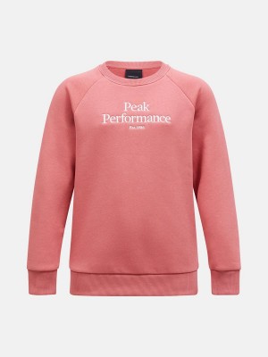 Peak Performance Original Crew Kids' Sweatshirt Pink | OIH11-174