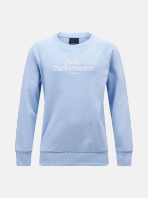 Peak Performance Original Crew Kids' Sweatshirt Blue | YNI66-234