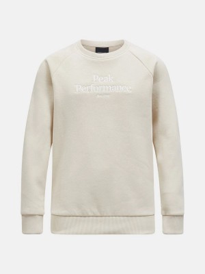 Peak Performance Original Crew Kids' Sweatshirt Beige | IRH06-199