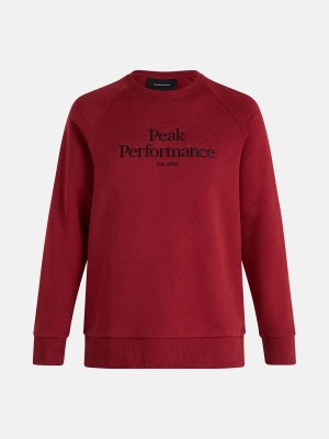 Peak Performance Original Crew Men's Sweatshirt Red | ESL15-664