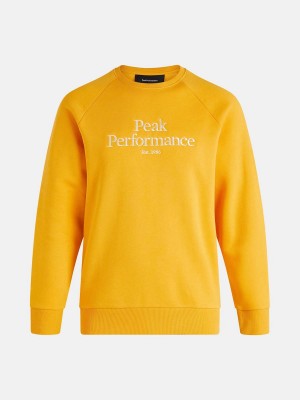 Peak Performance Original Crew Men's Sweatshirt Yellow | WCM90-531