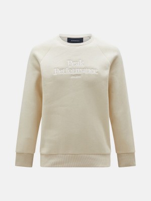 Peak Performance Original Crew Men's Sweatshirt Beige | EPP65-684