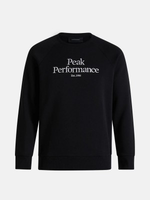 Peak Performance Original Crew Men's Sweatshirt Black / White | WPX72-782