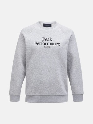 Peak Performance Original Crew Men's Sweatshirt Grey / Black | FVV64-367