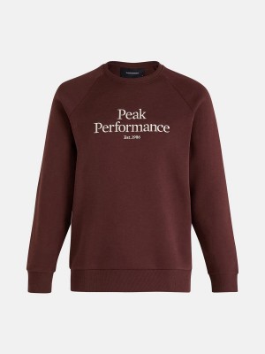 Peak Performance Original Crew Men's Sweatshirt Burgundy | SKX58-236