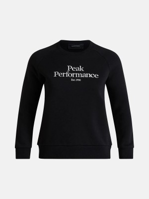 Peak Performance Original Crew Women's Sweatshirt Black / White | FSW15-832