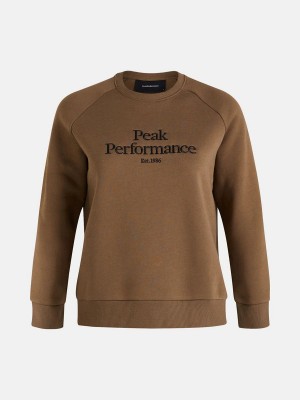 Peak Performance Original Crew Women's Sweatshirt Brown | HZC13-430