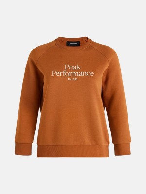 Peak Performance Original Crew Women's Sweatshirt Orange | GKA34-547