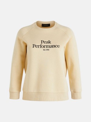 Peak Performance Original Crew Women's Sweatshirt Yellow | KRA36-318