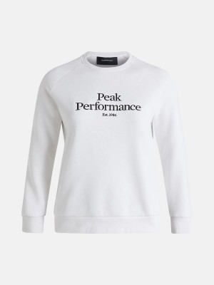 Peak Performance Original Crew Women's Sweatshirt White / Black | HVZ32-163