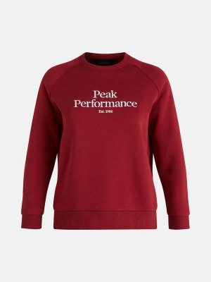 Peak Performance Original Crew Women's Sweatshirt Red | AHA20-573