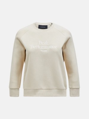 Peak Performance Original Crew Women's Sweatshirt Beige | XBC99-023