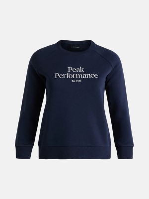 Peak Performance Original Crew Women's Sweatshirt Navy / White | ZRF17-669