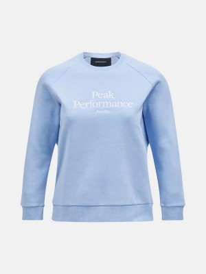 Peak Performance Original Crew Women's Sweatshirt Blue | BAC50-751