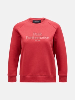 Peak Performance Original Crew Women's Sweatshirt Red | PNH12-795