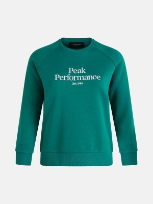 Peak Performance Original Crew Women's Sweatshirt Green | CEV21-854