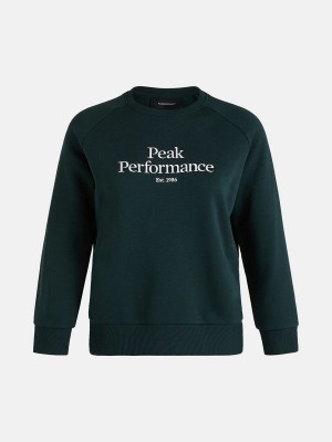 Peak Performance Original Crew Women's Sweatshirt Green | QGS45-827