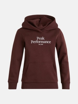 Peak Performance Original Kids' Hoodie Burgundy | YLG96-983