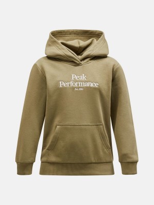 Peak Performance Original Kids' Hoodie Olive | XJJ48-672