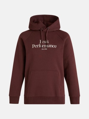 Peak Performance Original Men's Hoodie Burgundy | YCX26-302