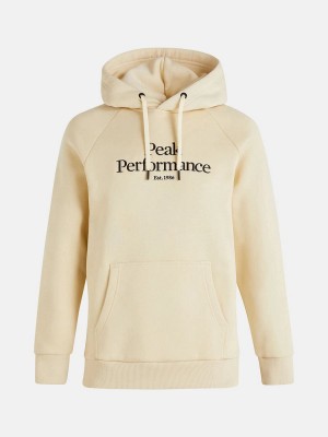 Peak Performance Original Men's Hoodie Yellow | GHJ65-648