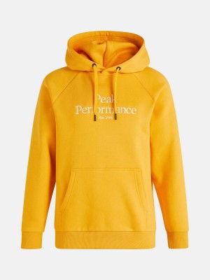 Peak Performance Original Men's Hoodie Yellow | FTZ18-270