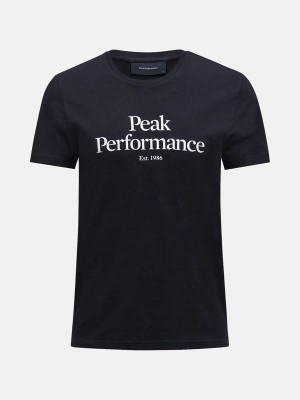 Peak Performance Original Men's T-Shirt Black / White | ZVU12-966