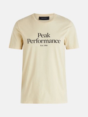 Peak Performance Original Men's T-Shirt Yellow | QFC20-922